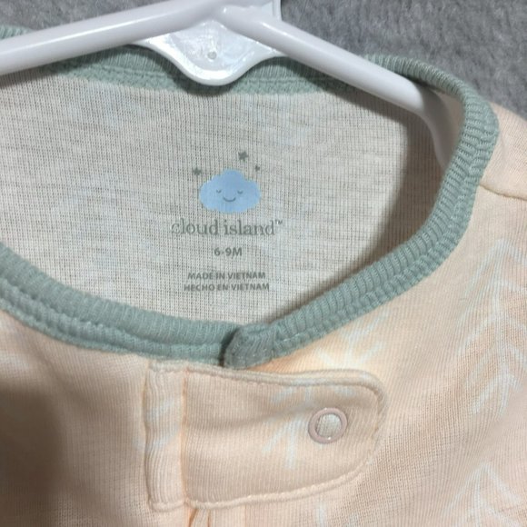 Cloud Island Baby Girl 3pk Sleep N Play 6-9m Footie Pajamas Zip-Up Pink Green - Picture 4 of 12